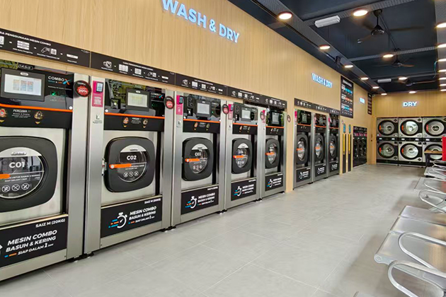 Commercial laundromats in Southeast Asia